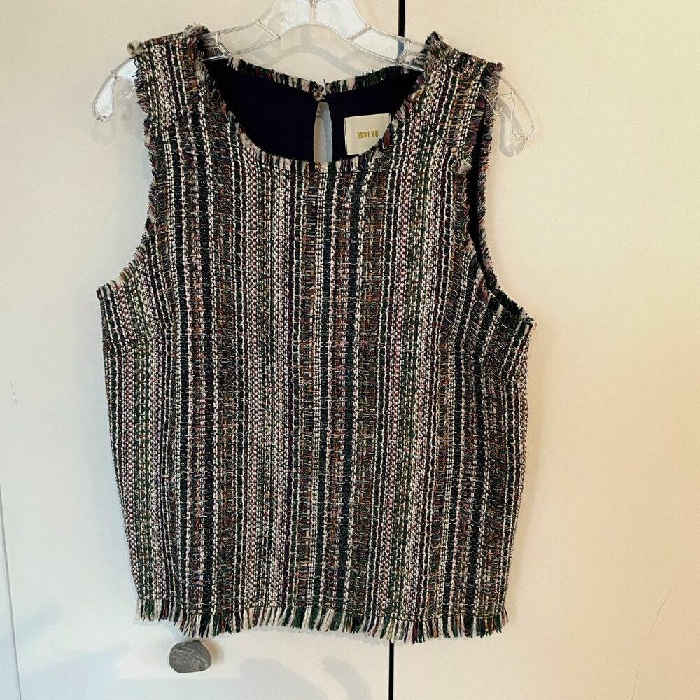Sleeveless Shell, Multicolor Tweed, Maeve (Anthropologie) Size 10